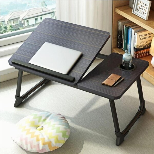 Laptop Bed Desk Tray with Adjustable Angles & Cup Holder