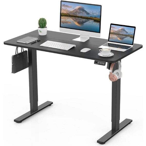 Electric Height Adjustable Standing Desk 110x60cm - Sit Stand Desk for Home Office