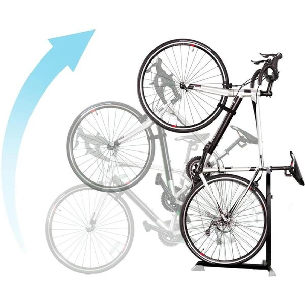 Bicycle Floor Stand - Portable & Stationary Space-Saving Rack with Adjustable Height for Indoor Bike Storage