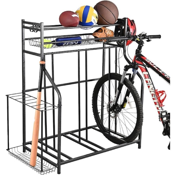 Bike Rack for Garage Storage - 3 Bike Floor Parking Stands - Free Standing for Adult or Kids