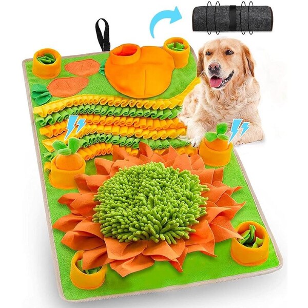 Dog Snuffle Mat - 31x23 Interactive Puzzle Toy for Feeding and Stress Relief