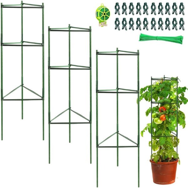 Tomato Supports Cages for Climbing Plants with 20 Clips and 50 Twist Tie