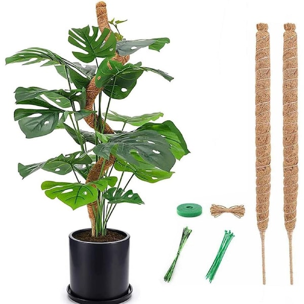Moss Pole for Monstera Plants, 2PCS 25 Bendable Sticks for Indoor Plant Support
