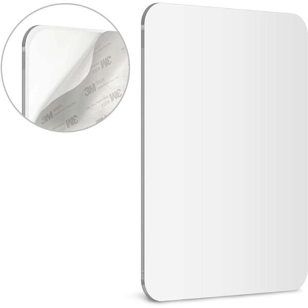 Shower Mirror with 3M Adhesive, 7x9in Acrylic, Unbreakable & Fog-Free
