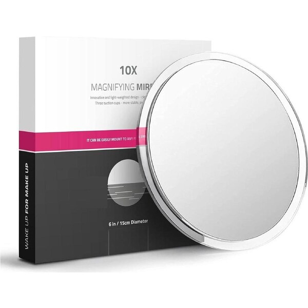 10X Magnifying Mirror with Suction Cups for Dorm Decor
