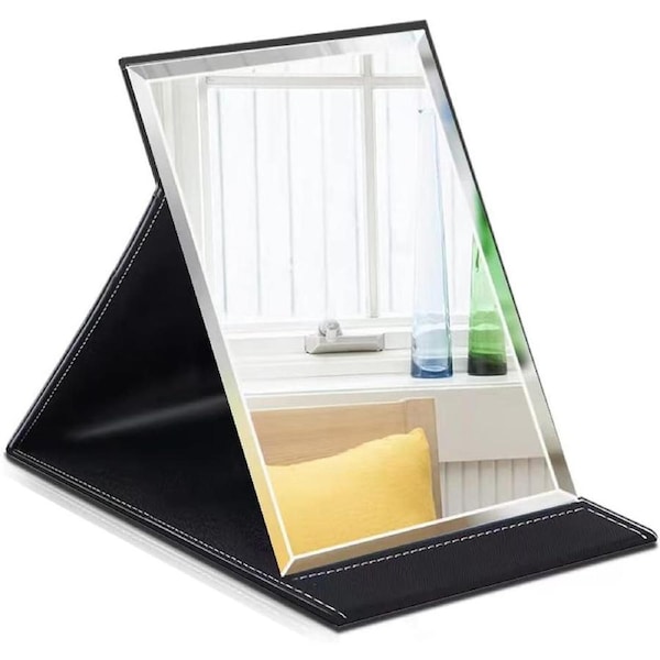 Foldable Makeup Mirror PU Portable Adjustable Mirror for Travel and Office Beauty Gift