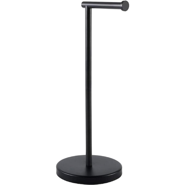 Free Standing Toilet Paper Holder - Stainless Steel, Rust Proof, Black