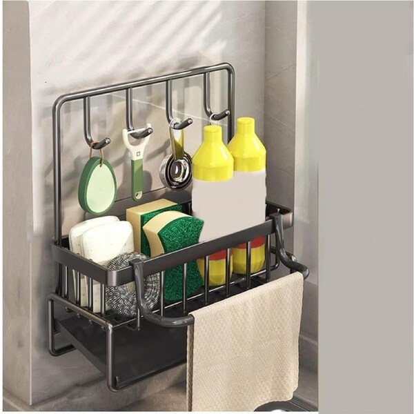 Stainless Steel Kitchen Sink Caddy - Sponge Holder & Organizer