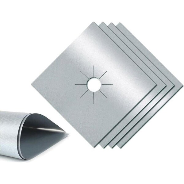 4 PCS Reusable Stove Clean Mat Gas Hob Protector Non-Stick Foil Range Top Burner Liner