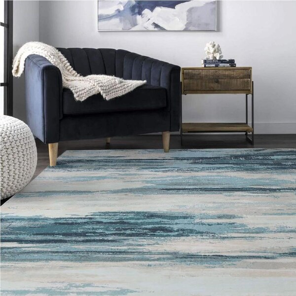Modern Grey Area Rug for Living Room, Bedroom, Kitchen, Dining Room - 120x160CM