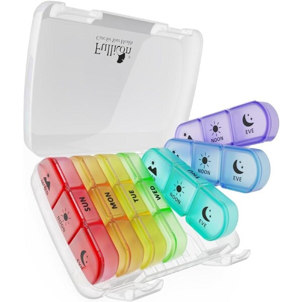 Travel Pill Organizer 3x Daily - Spill Proof 7-Day Pill Holder for Meds, Vitamins, Supplements