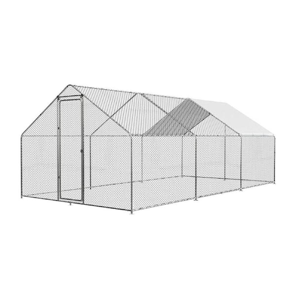 Topet Large Walk-in Pet Chicken Run Coop Rabbit Hutch Ferret Cage Hen House 300 x 600 x 195cm