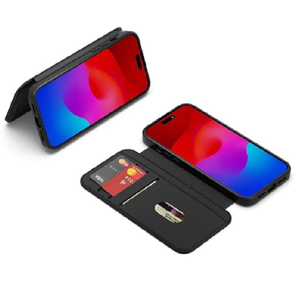 Cygnett MagWallet Apple iPhone 15 Pro Max (6.7') Leather Wallet Case-Black(CY4597MAGWT),360 Protection,Multi-Angle,3xCard Slots,MagSafe,4FT DropProof