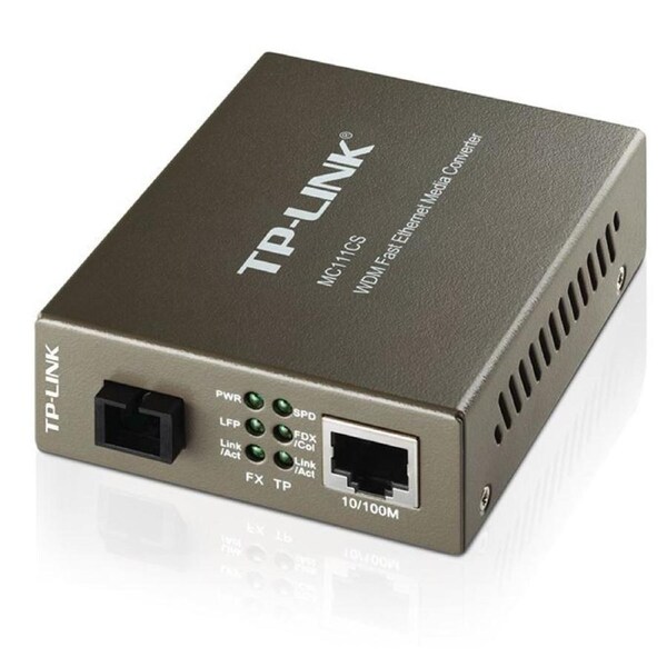 TP-Link MC111CS 10/100Mbps SC WDM Media Converter Monomode Simplex 10/100Base-TX, 100Base-FX standards Link Fault Passthrough and Far End Fault(LS)