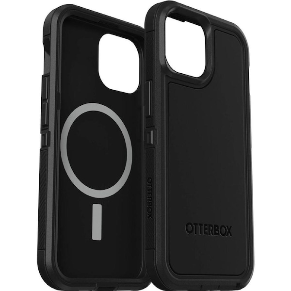 OtterBox Defender XT MagSafe Apple iPhone 15 / iPhone 14 / iPhone 13 (6.1') Case Black - (77-92971), DROP+ 5X Military Standard, Multi-Layer