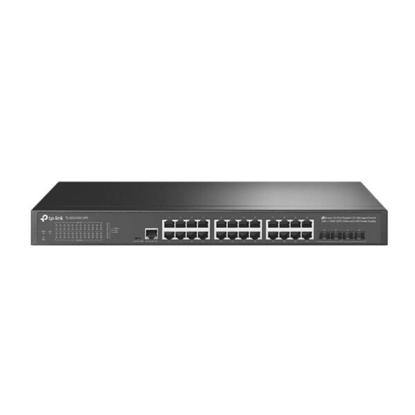 TP-Link TL-SG3428X-UPS JetStream 24-Port Gigabit L2+ Managed Switch with 4 10GE SFP+ Slots and UPS Power Supply