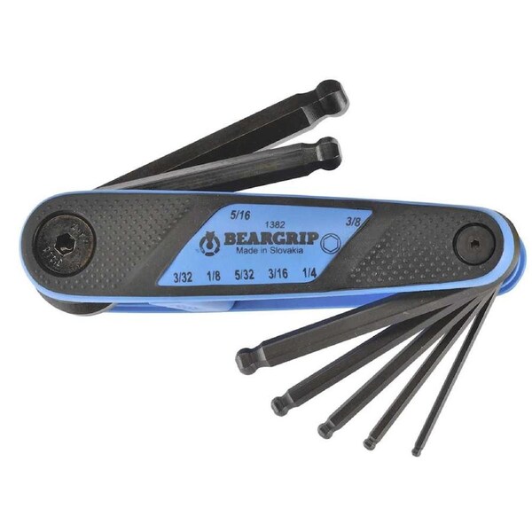 Beargrip Hex Key Pocket Set 7 piece Ball End 3/32-3/8 BG-1382
