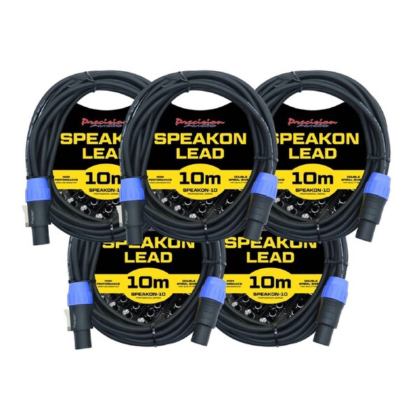 Precision Audio 10m Speakon Audio Cable 5 Pack SPEAKON10X5