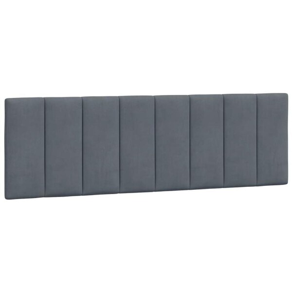 Headboard Cushion "Hanko" Dark Grey 152 cm Queen Velvet vidaXL