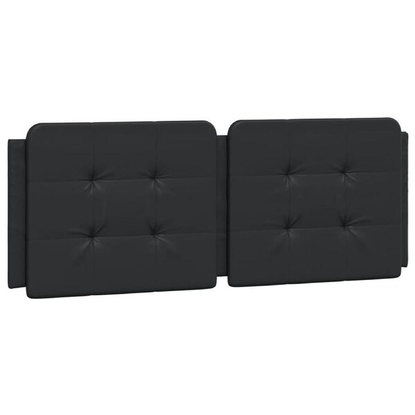 Headboard Cushion "Zadar" Black 137 cm Double Faux Leather vidaXL