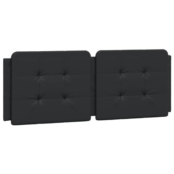 Headboard Cushion "Zadar" Black 137 cm Double Faux Leather vidaXL