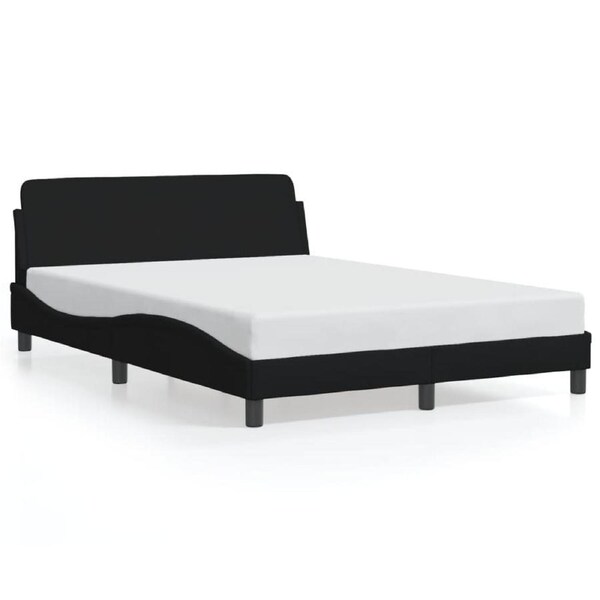 Bed Frame "Dover" Black 137x190 cm Double Fabric vidaXL