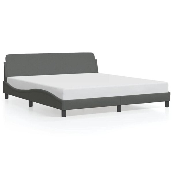 Bed Frame "Dover" Dark Grey 180x200 cm King Fabric vidaXL