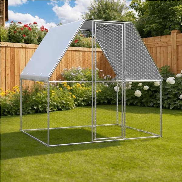 Chicken Cage Silver and Grey 2x2x2 m Galvanised Steel vidaXL