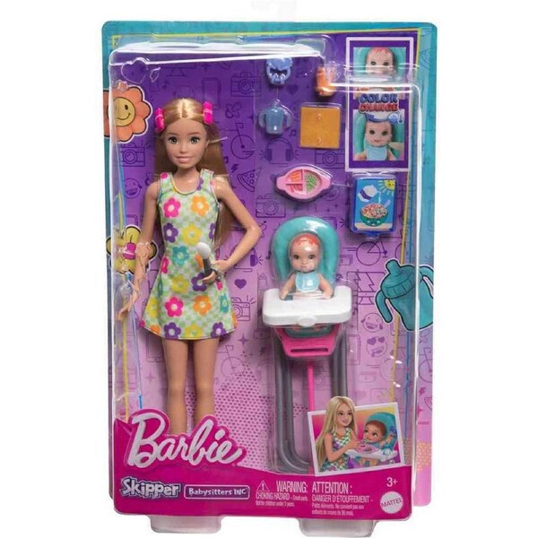 Barbie Skipper Doll & Playset with Accessories Babysitting Set Blonde