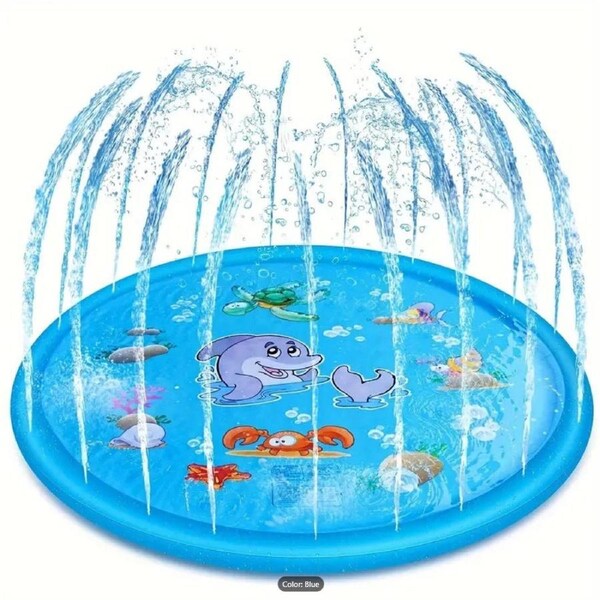 Inflatable Dolphin Premium Splash Play mat Water Sprinkle Spray pad Toys 100cm