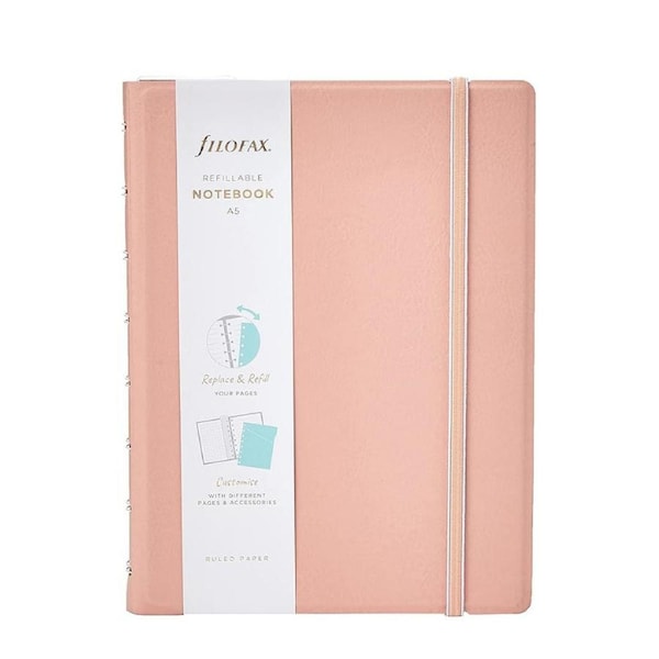 Filofax A5 Pastel Notebook Journal Ruled Paper Diary School Stationery Peach