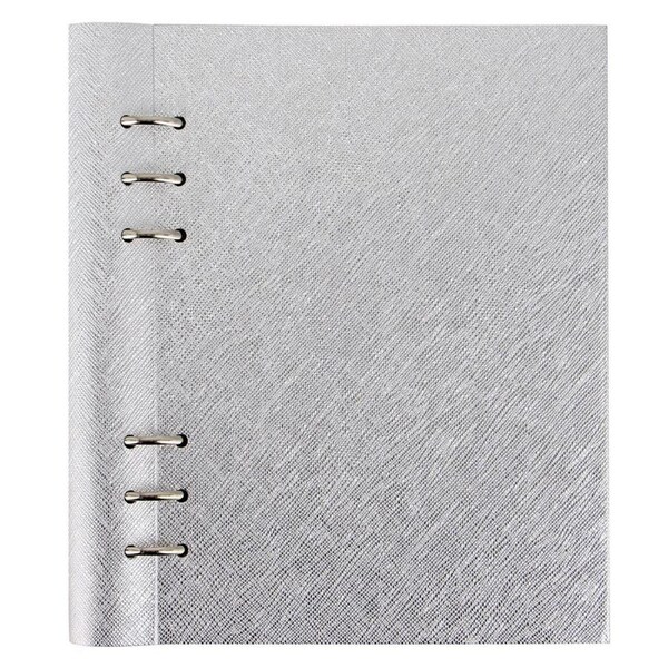 Filofax A5 Saffiano Clipbook Personal Organiser Diary Stationery Metallic SLV