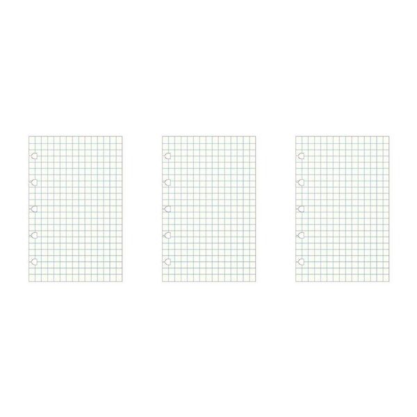 3x 60pc Filofax Pocket Notebook Paper Refill Coloured Stationery Pastel Squared