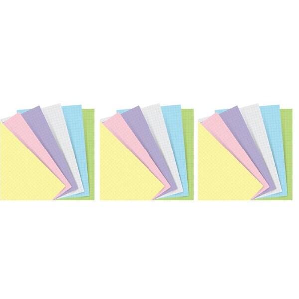 3x 60pc Filofax Paper Refill Organiser Sheet Planner Insert/Filler Pastel Square
