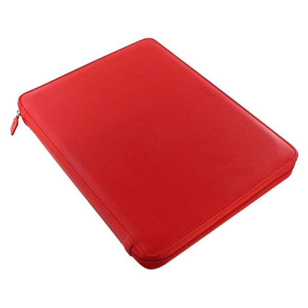Filofax 32cm A4 Metropol Zipped Folio Personal Organiser w/ Ruled Notepad Red