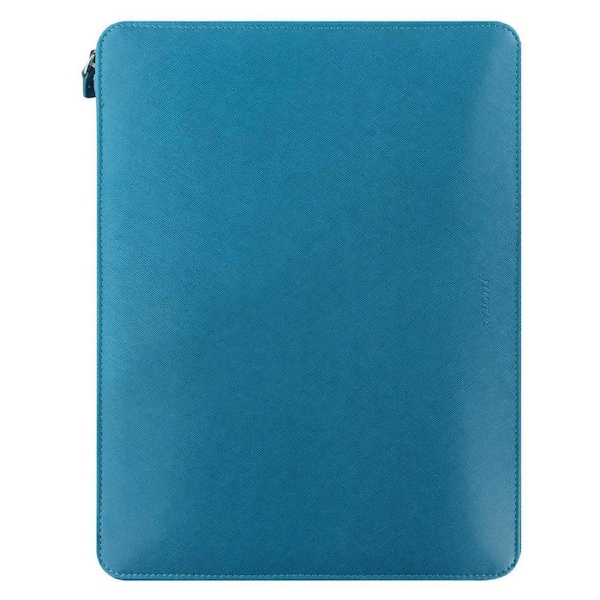 Filofax A4 Saffiano Zip Folio Personal Organiser w/ Ruled Notebook Aquamarine