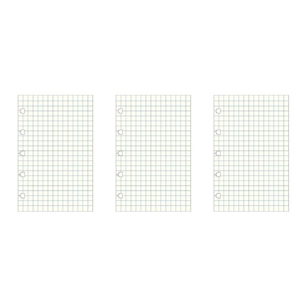 3x 32pc Filofax Pocket Notebook Paper Refill Office Stationery Pad Squared White