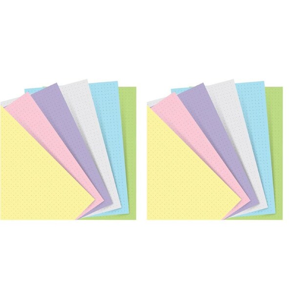 2x 60pc Filofax Pastel A5 Notebook Refill Dotted Paper Writing School Stationery