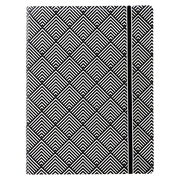 Filofax A5 Impressions Notebook Writing Journal Stationery Black/White Deco