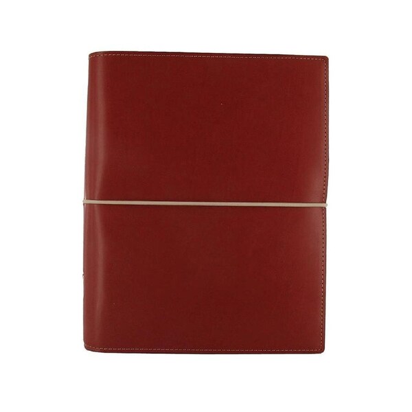 Filofax Domino A5 Organiser Notebook Diary PU Leather w/ Elastic Closure Red