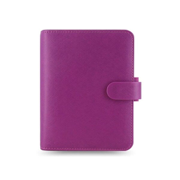 Filofax Saffiano Pocket Organiser Planner Stationery Faux Leather Raspberry
