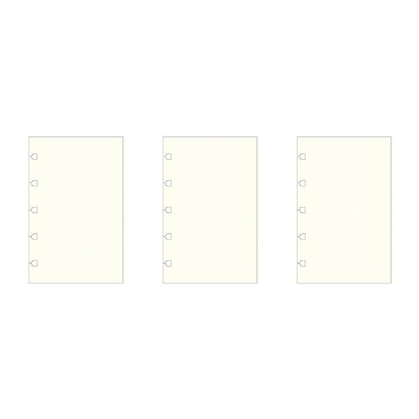3x 60pc Filofax Pocket Notebook Paper Refill Coloured Stationery Pastel Plain