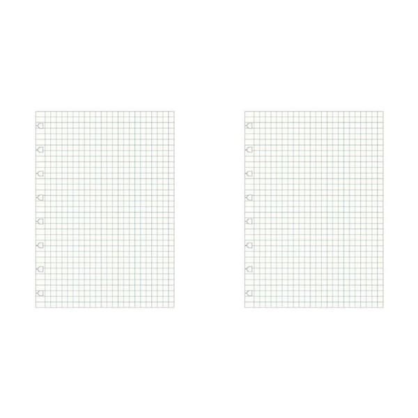 2x 60pc Filofax Pastel A5 Notebook Refill Sqrd Paper Writing School Stationery