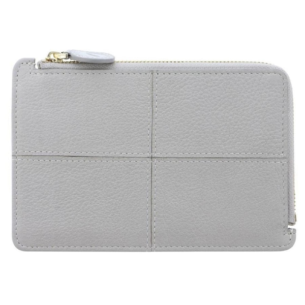 Filofax Classic Stitch Soft Zip Card Holder/Leather ID/RFID Wallet GRY 15.5cm