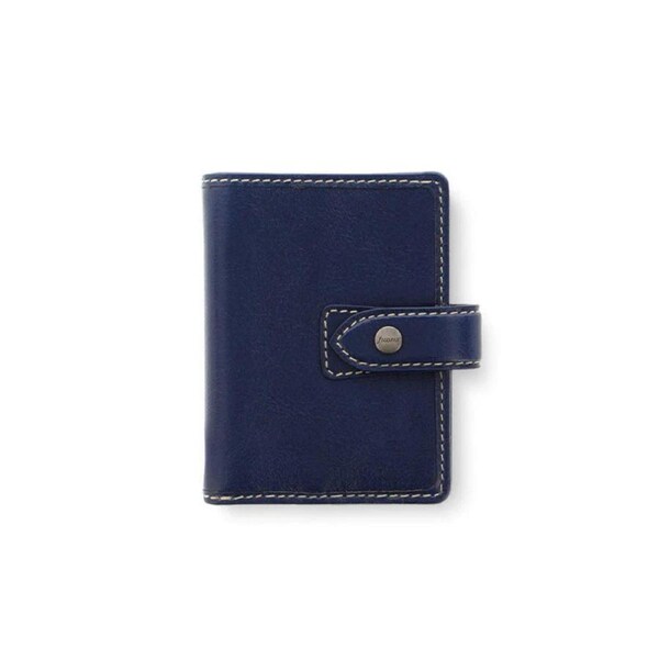 Filofax Malden Mini Personal Organiser/Travel Planner Notes Leather Navy 12cm