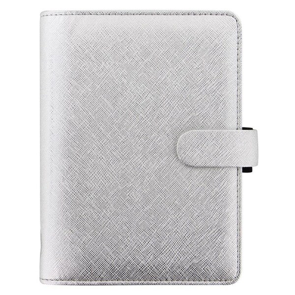Filofax Saffiano Personal Organiser Diary Planner Faux Leather Metallic SLV