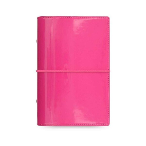 Filofax Domino Patent Personal Organiser Diary/Task Planner Notepad Hot Pink