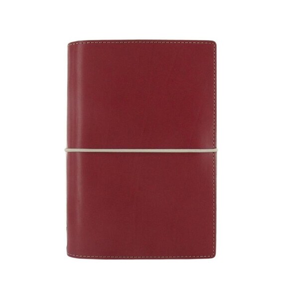Filofax Domino Personal Organiser Journal Diary/Task Planner Faux Leather Red
