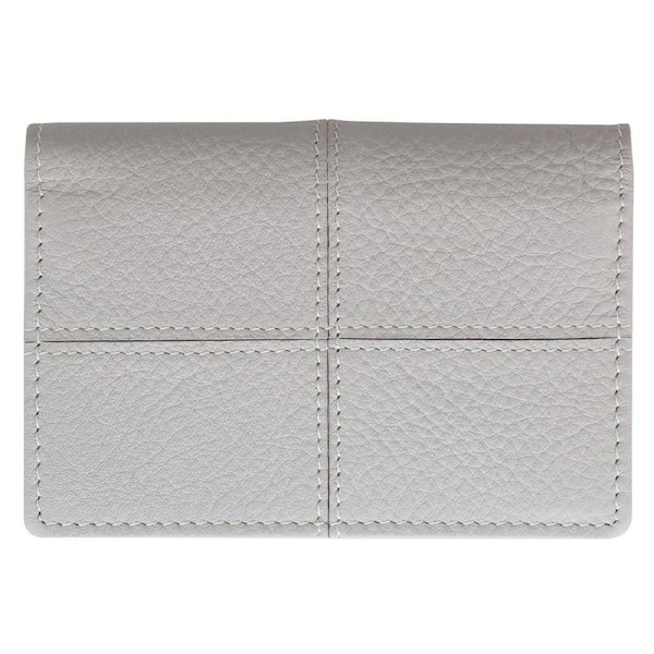 Filofax Classic Stitch Soft Leather Business Card Holder Wallet Storage Grey