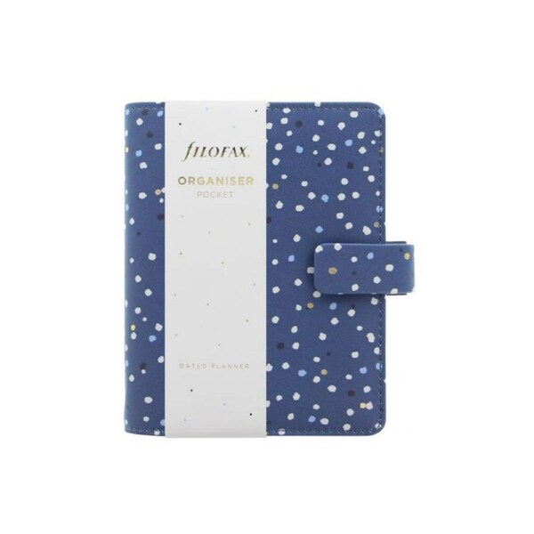 Filofax Indigo Pocket Organiser Notepad Planner Stationery Faux Leather ...
